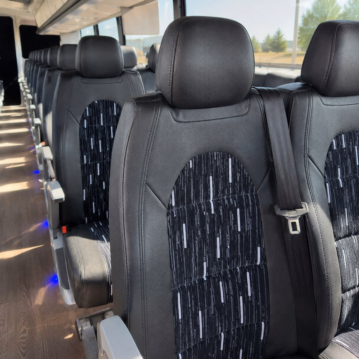 56 passenger charter bus interior