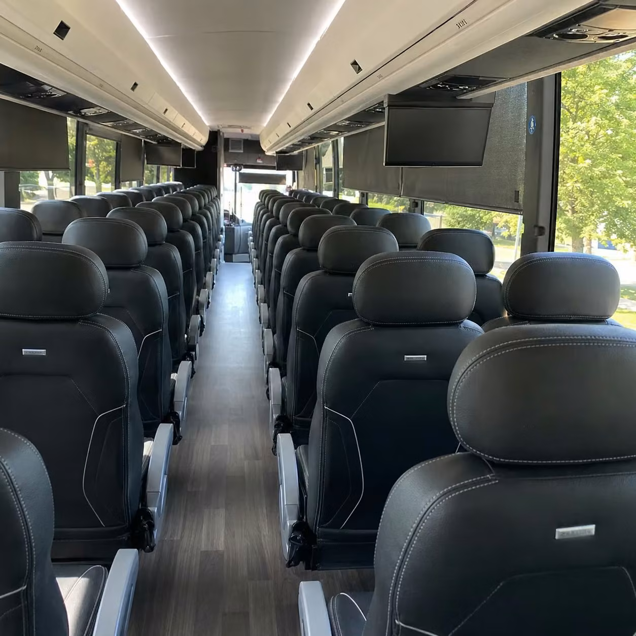 waterbury charter bus rental interior